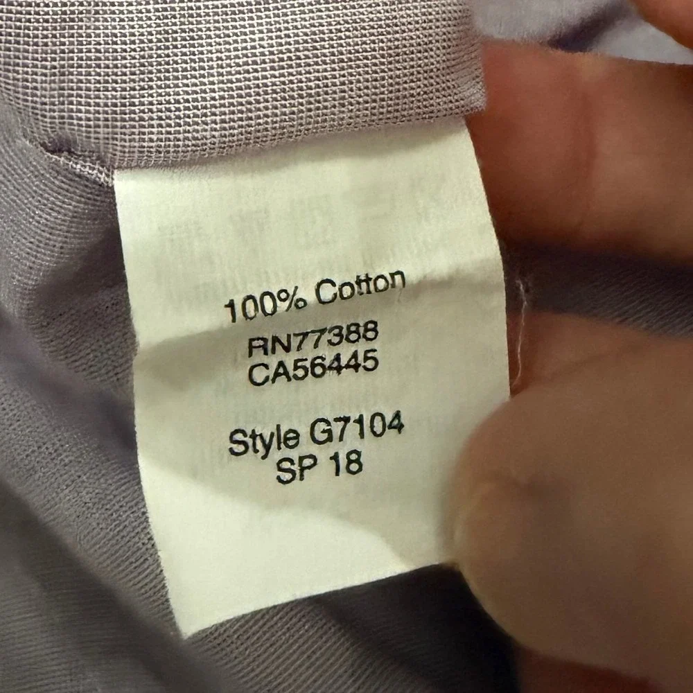 J.Crew Slim Fit Button Front Shirt Men's Small Lavender 100% Cotton